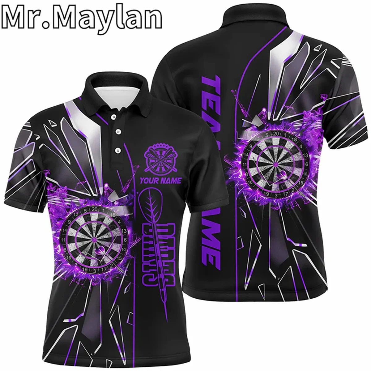 3D Personalized Funny Owl Darts Polo Shirts For Men Custom Brown Darts Team Jerseys Unique Darts Apparel Gifts For Darts Lovers