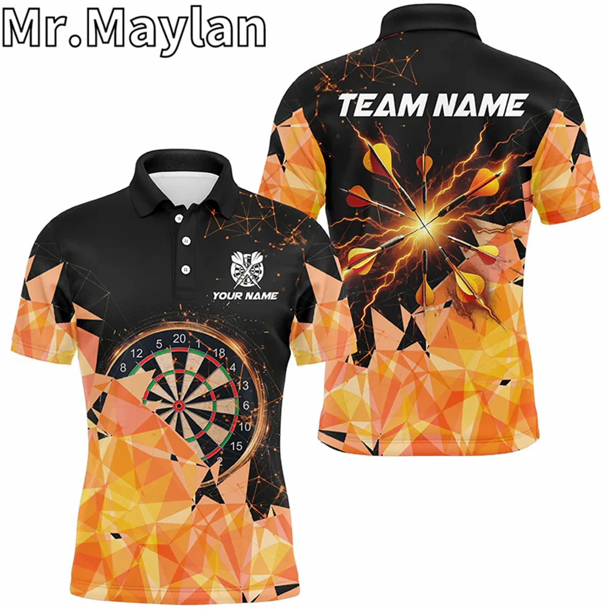 3D Personalized Funny Owl Darts Polo Shirts For Men Custom Brown Darts Team Jerseys Unique Darts Apparel Gifts For Darts Lovers
