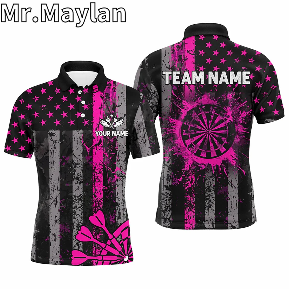 3D Personalized Funny Owl Darts Polo Shirts For Men Custom Brown Darts Team Jerseys Unique Darts Apparel Gifts For Darts Lovers