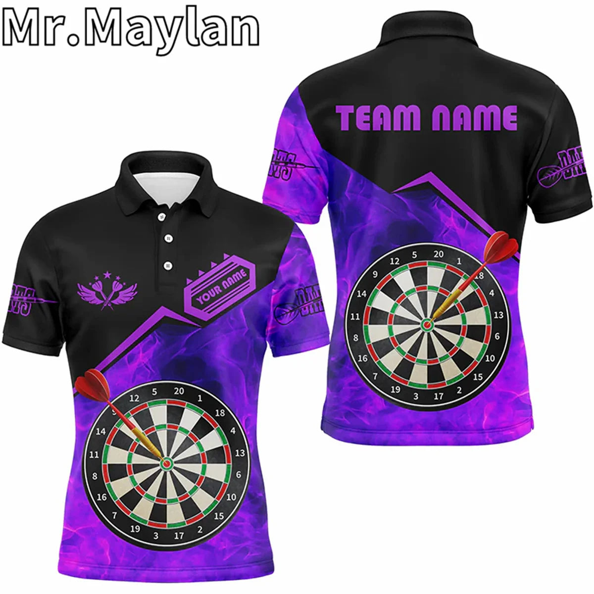 3D Personalized Funny Owl Darts Polo Shirts For Men Custom Brown Darts Team Jerseys Unique Darts Apparel Gifts For Darts Lovers