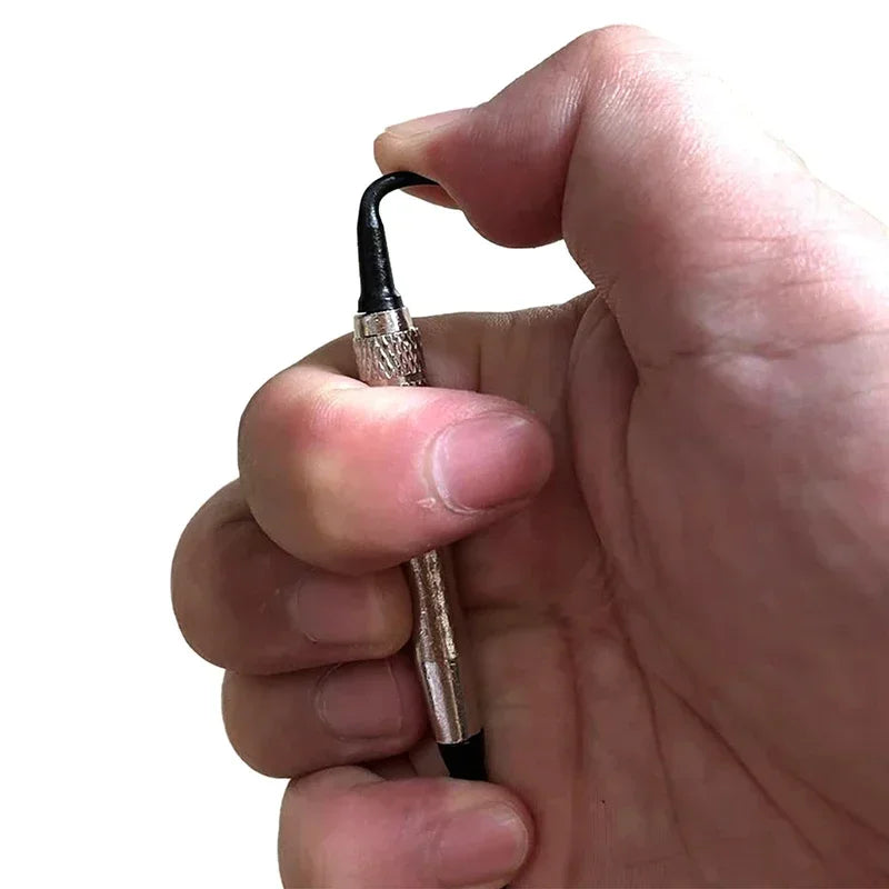 Hand holding a tool for attaching 100pcs Safety Soft Dart Head 2BA Screws, ideal for electronic dart replacement parts.