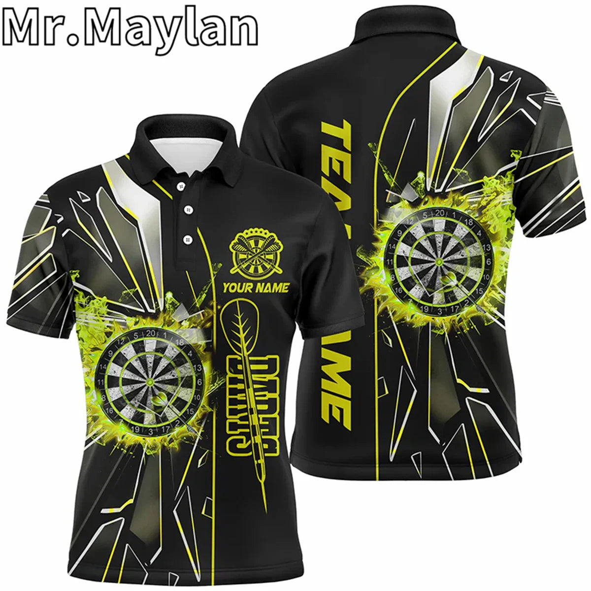 3D Personalized Funny Owl Darts Polo Shirts For Men Custom Brown Darts Team Jerseys Unique Darts Apparel Gifts For Darts Lovers
