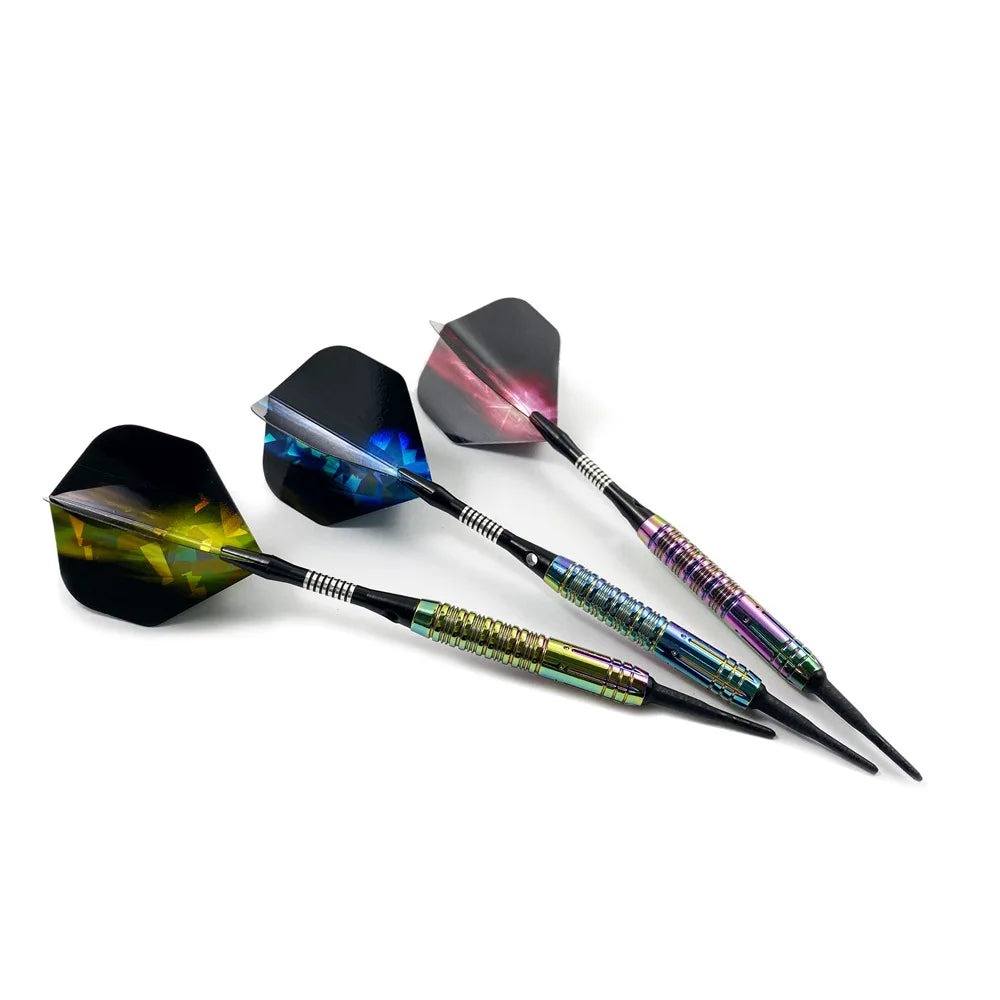 Professional Soft Tip Darts 3 Pcs/set of Competition Grade Darts 23g Rainbow Tungsten Steel Darts Set Darts Accessories