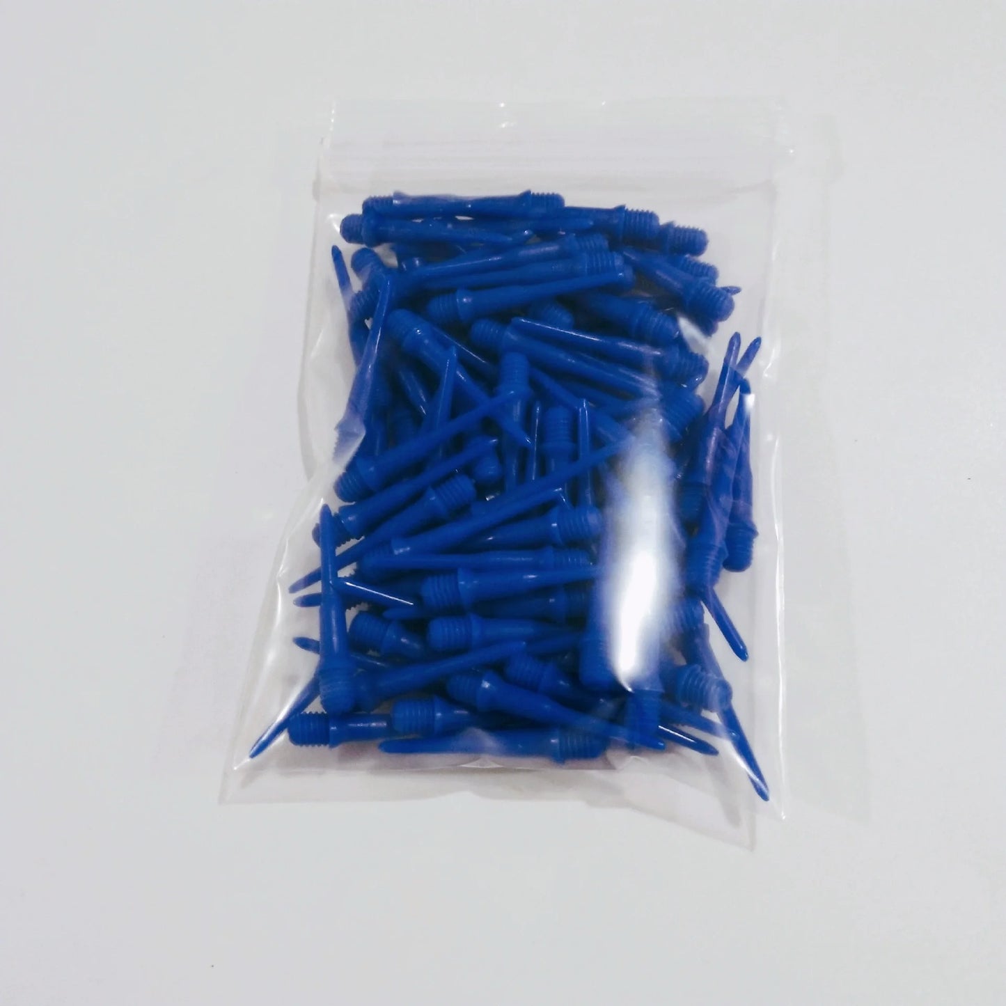 100pcs Safety Soft Dart Head 2BA Screws High Precision Professional Electronic Dart Replacement Plastic Parts in blue.