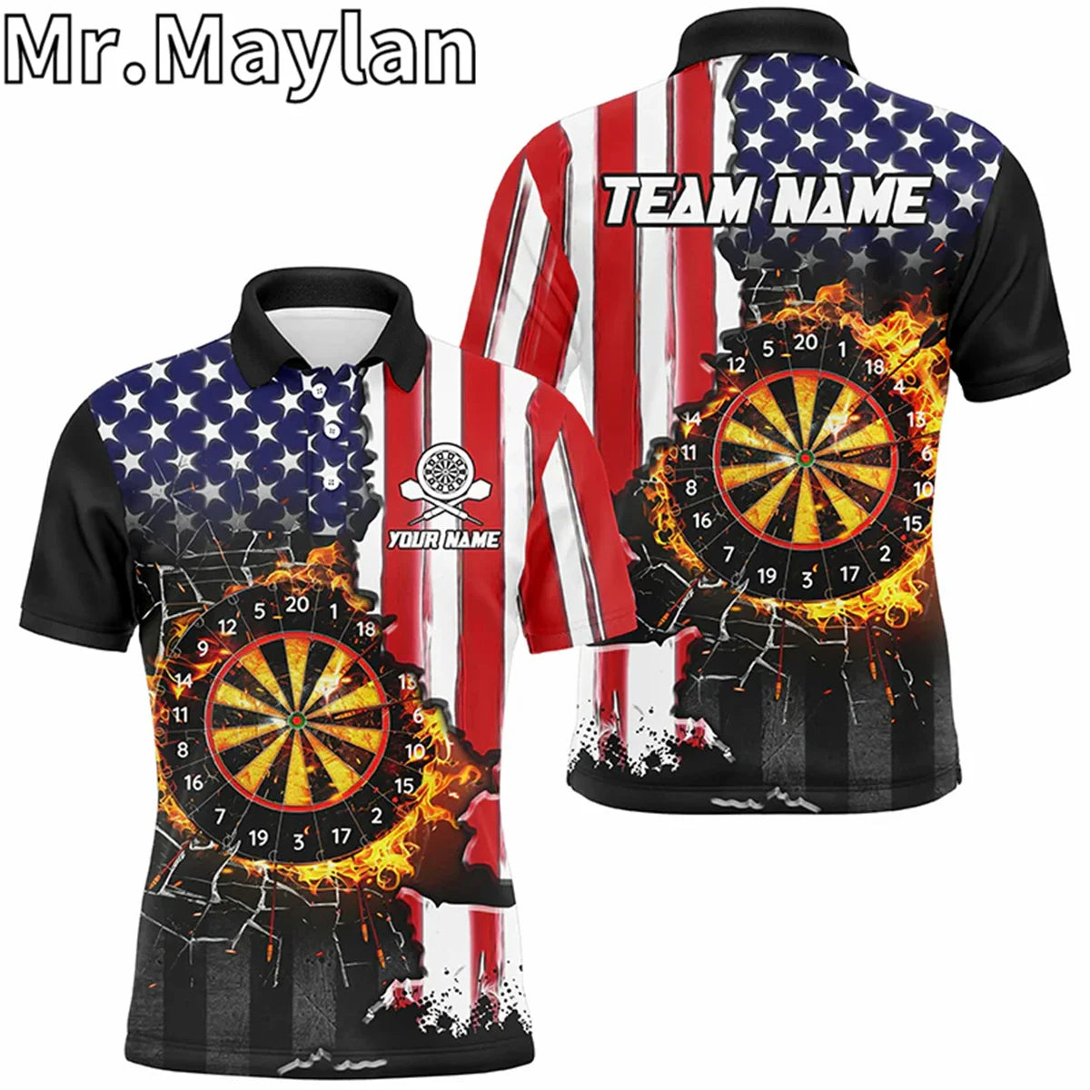 3D Personalized Funny Owl Darts Polo Shirts For Men Custom Brown Darts Team Jerseys Unique Darts Apparel Gifts For Darts Lovers