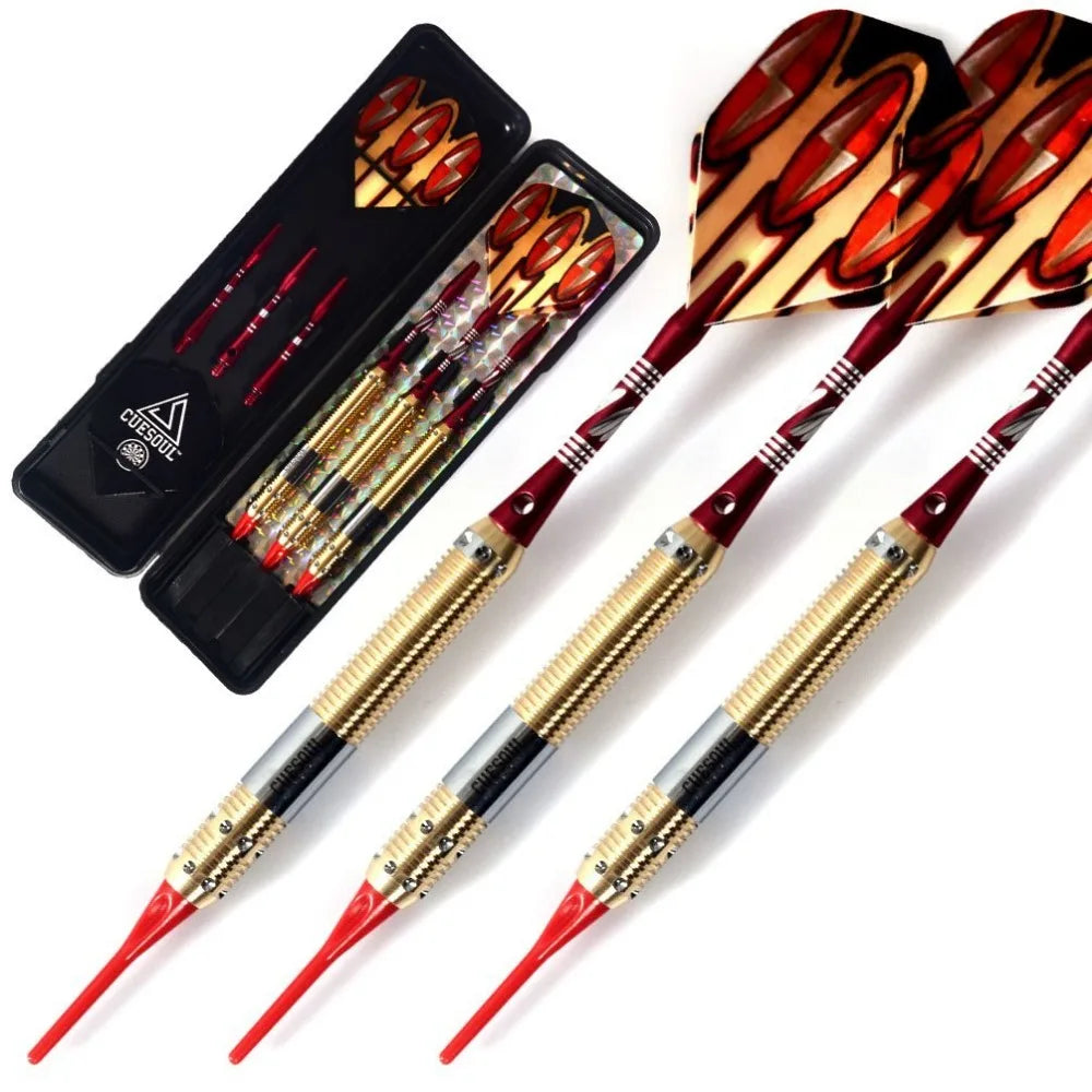 CUESOUL Soft Tip Darts Set with Golden 16g Dart Barrels