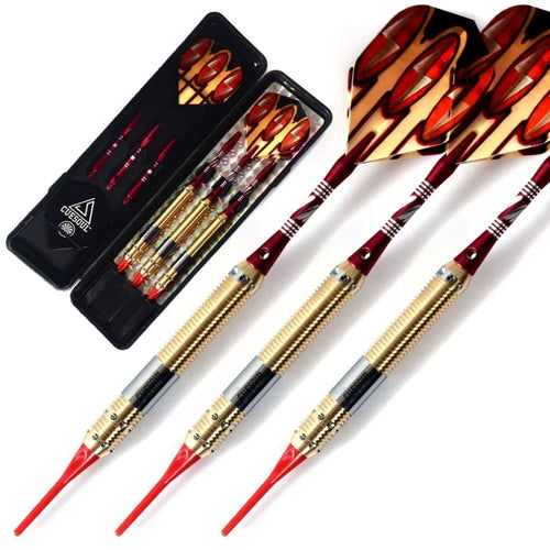 CUESOUL Soft Tip Darts Set with Golden 16g Dart Barrels