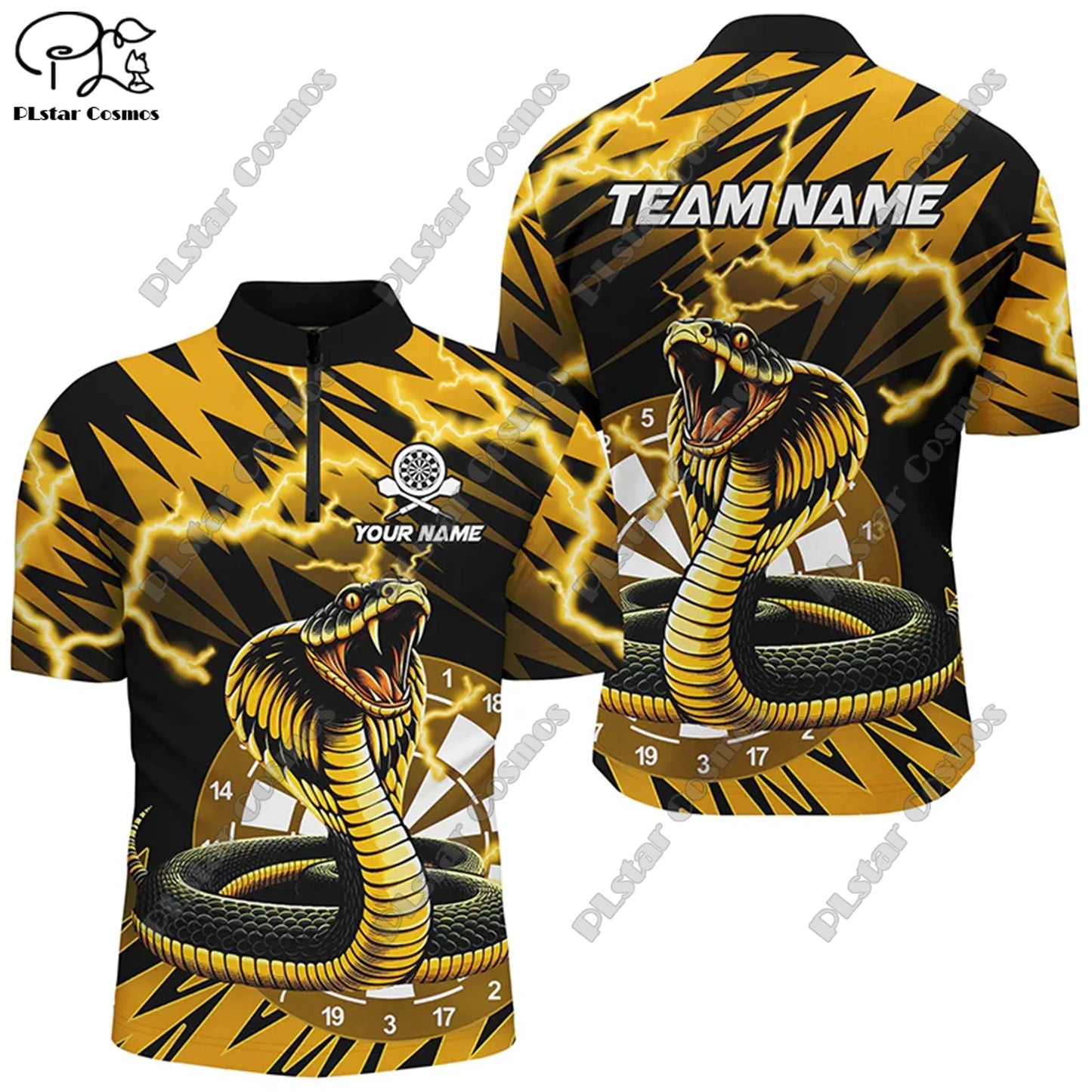 New Custom 3D Printed Flame Pattern Darts Stand Collar Zipper POLO Shirt Universal Casual Team Throwing Sports Unisex Tops D-10