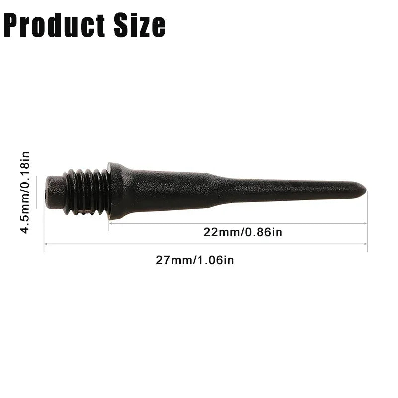 High precision 100pcs Safety Soft Dart Head 2BA Screws, ideal for professional electronic dart replacements.
