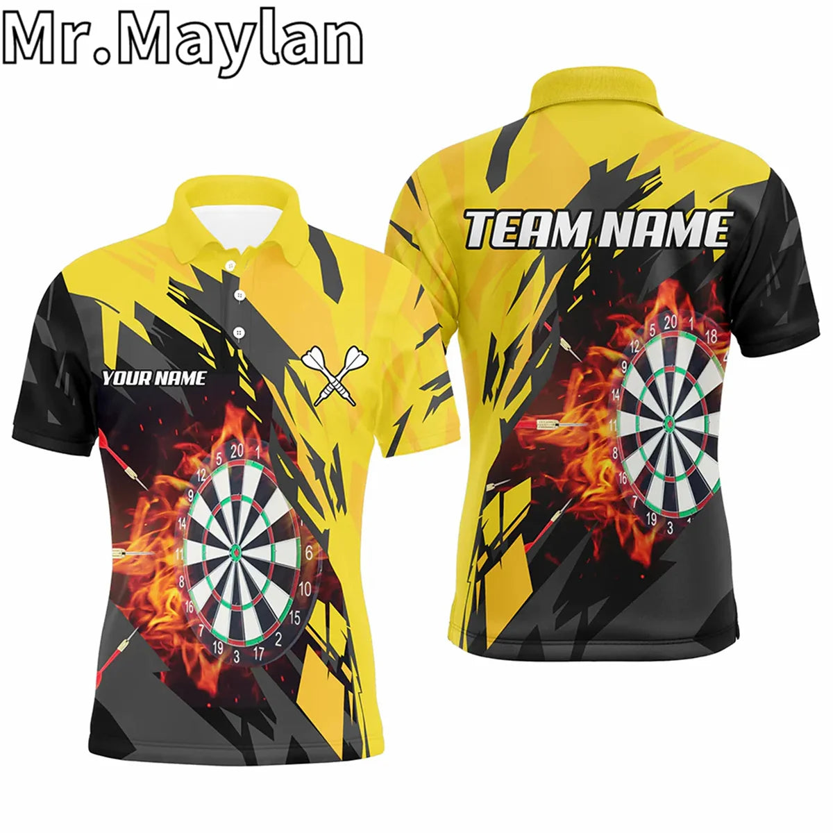 3D Personalized Funny Owl Darts Polo Shirts For Men Custom Brown Darts Team Jerseys Unique Darts Apparel Gifts For Darts Lovers