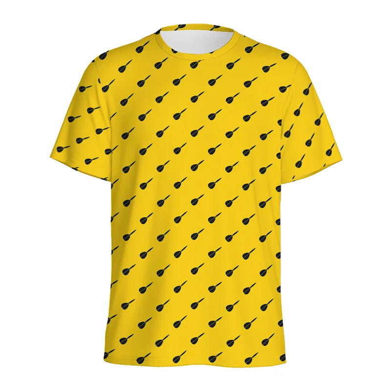Darts Bullseye Target Pattern T-shirt 3D Printed Dartboard Tees Summer Round Neck T Shirts For Men Loose Short Sleeve Tops