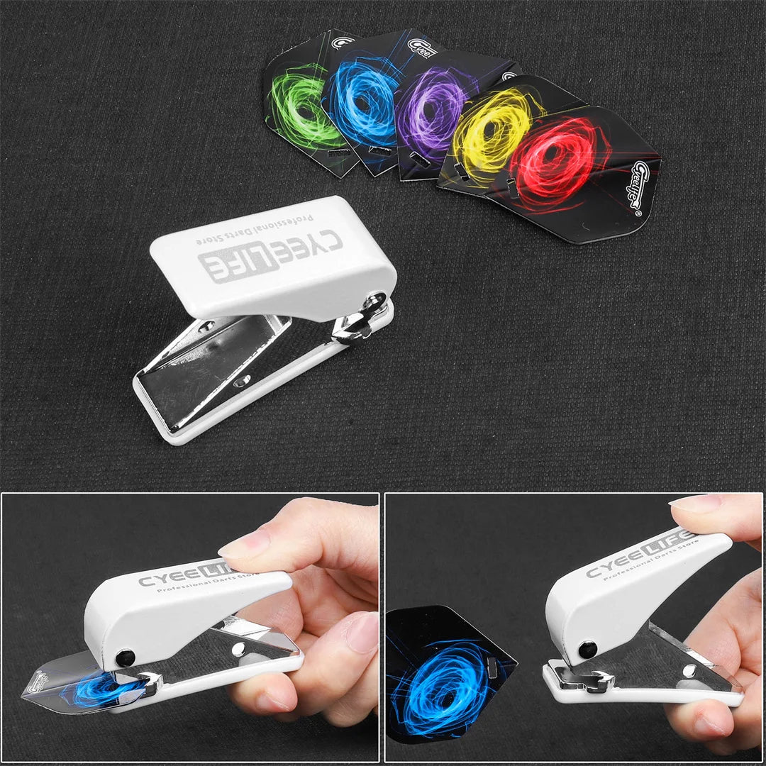 CyeeLife Dart Flights Puncher/PET Flights Punch+Metal Spring O Rings,Dart Accessories kit 4color
