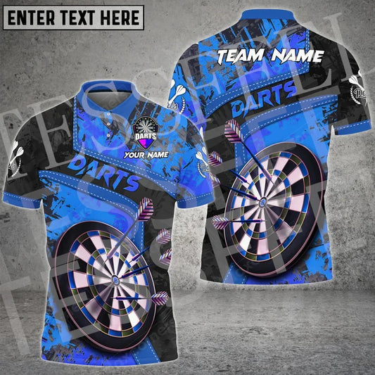 Custom Name Darts Player Sports Game Retro Vintage 3DPrint Summer Casual Harajuku Polo Shirts Jersey Streetwear Short Sleeves 12