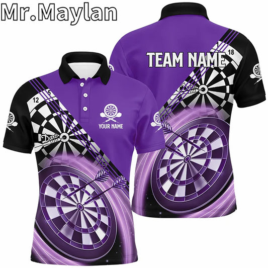 3D Personalized Funny Owl Darts Polo Shirts For Men Custom Brown Darts Team Jerseys Unique Darts Apparel Gifts For Darts Lovers