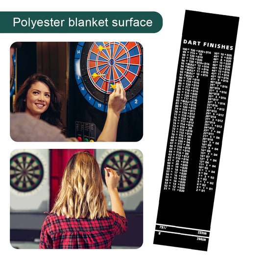 Darts Mat Checkouts Non Slip Professional Darts Mat with Throw Lines Heavy Duty Dart Points and Flooring Protector for Dart Game