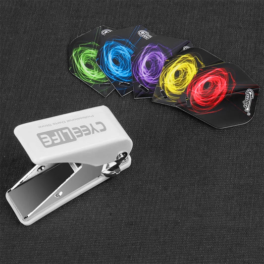 CyeeLife Dart Flights Puncher/PET Flights Punch+Metal Spring O Rings,Dart Accessories kit  4color